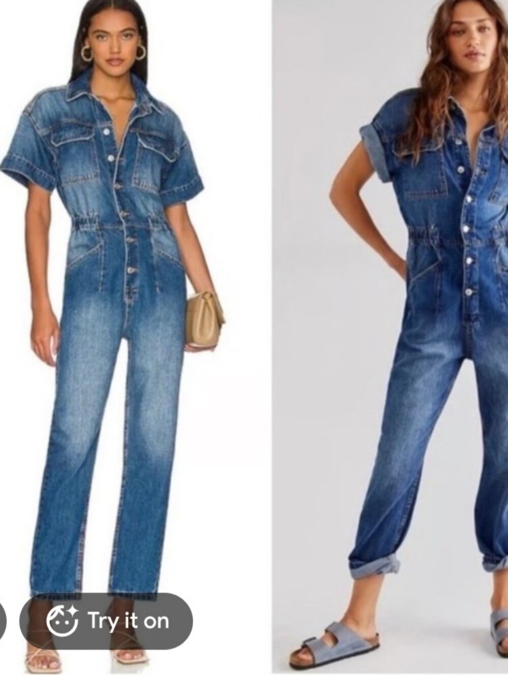 Free People Denim Utility Jumpsuit S